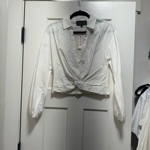 Anthropologie - Sunday in Brooklyn - White Cropped Blouse